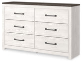 Prime Furniture - Ashley Furniture - Gerridan Bedroom - Six Drawer Dresser / White/Gray - B1190-31
